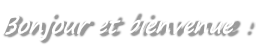 Bonjour et bienvenue !